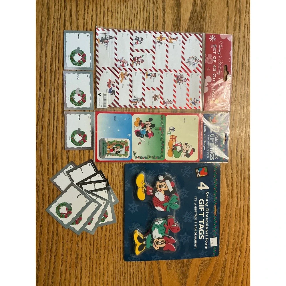Disney Christmas Gift Tag Bundle Mickey Minnie Winnie the Pooh Holiday Labels